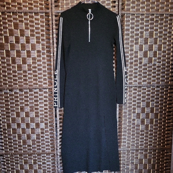 Pringle X H&M Black Long Sleeve Dress with White Accents - Picture 1 of 7